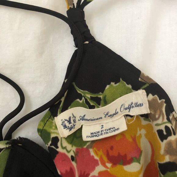 American Eagle Black Floral Mini Dress - Picture 3 of 5